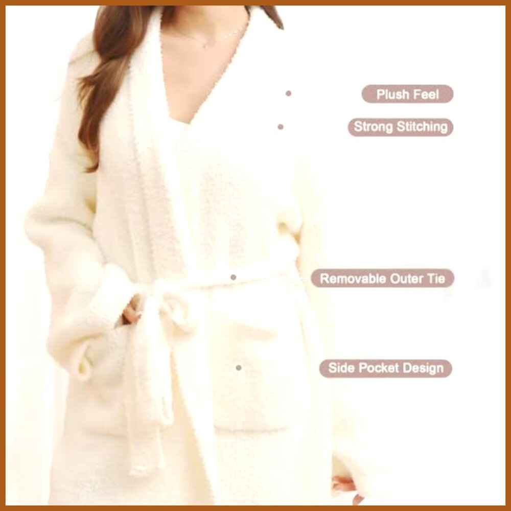 Lightweight Soft Plush Microfiber Polyester Robe … - image 2